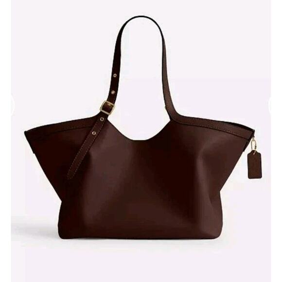 NWT COACH Gramercy Tote B4 Maple Brown/Gold Leather Shoulder Bag Tote - Picture 1 of 5